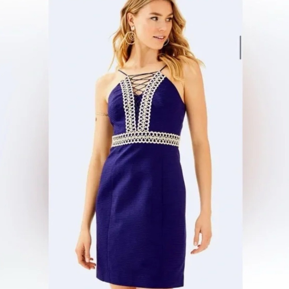 Lilly Pulitzer Navy & Gold Formal Dress